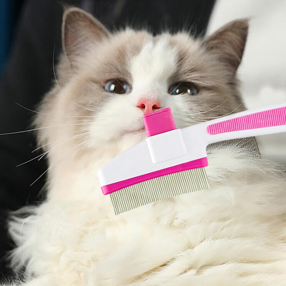Pet Hair Removal Comb Flea Comb, New Cat Brush with Release Button, Pet Grooming Shedding Brushes for Short and Long Hair Dogs Cats Supplies