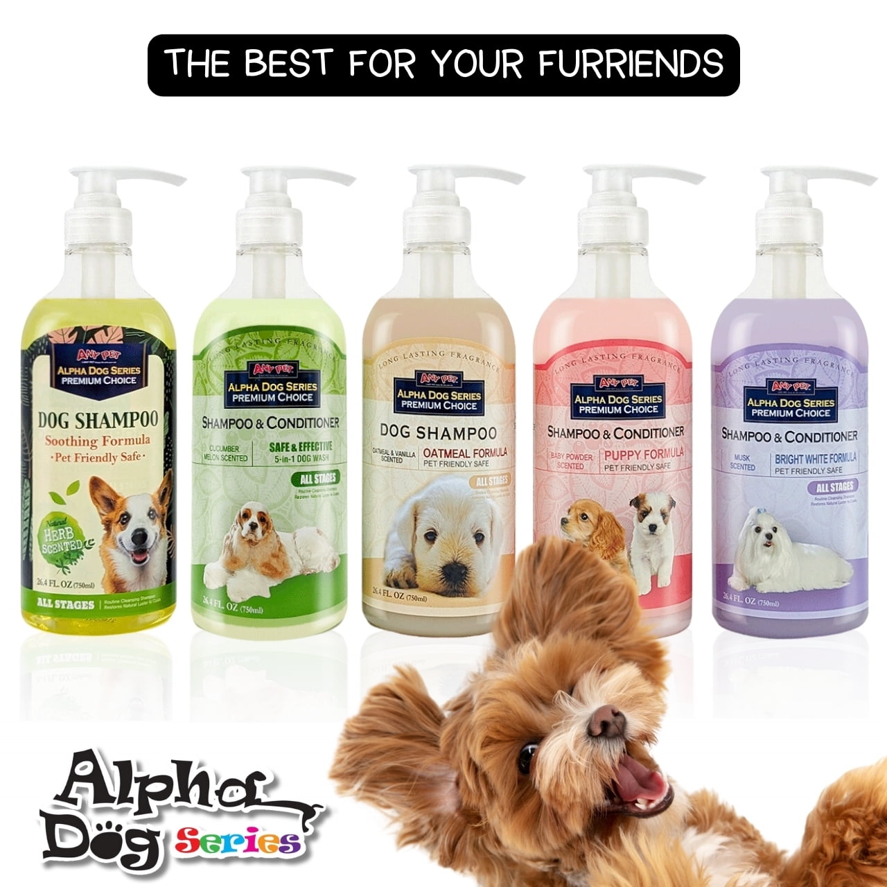 All Natural, Hypoallergenic | Gentle Puppy Shampoo + Conditioner with Aloe Vera | Antibacterial | pH Balanced | Tear Free | Detangler & Moisturizer | Odor Eliminator | Grooming Quality - Pack of 2