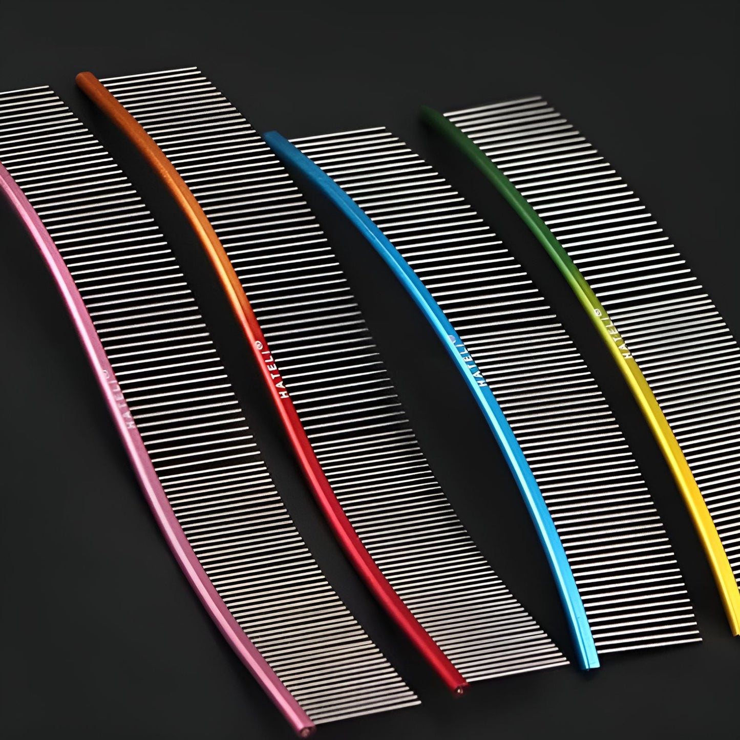 ACDANC 2Pcs Dog Comb,Ergonomic Handle Design Metal Comb,Easily Untangles Knots Dematting Comb for Dogs,Color-Mixing1