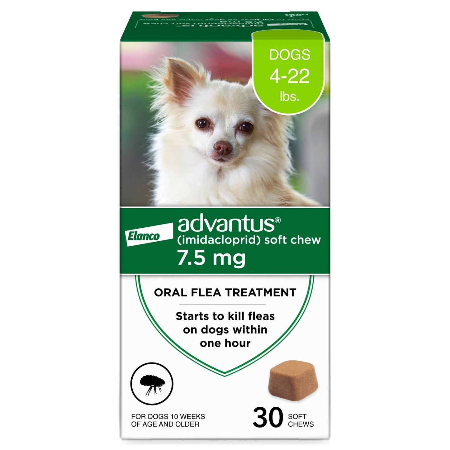 (2 pack) Advantus Chewable Flea Treatment for Dogs 4 - 22 lbs. | 30 Soft Chews