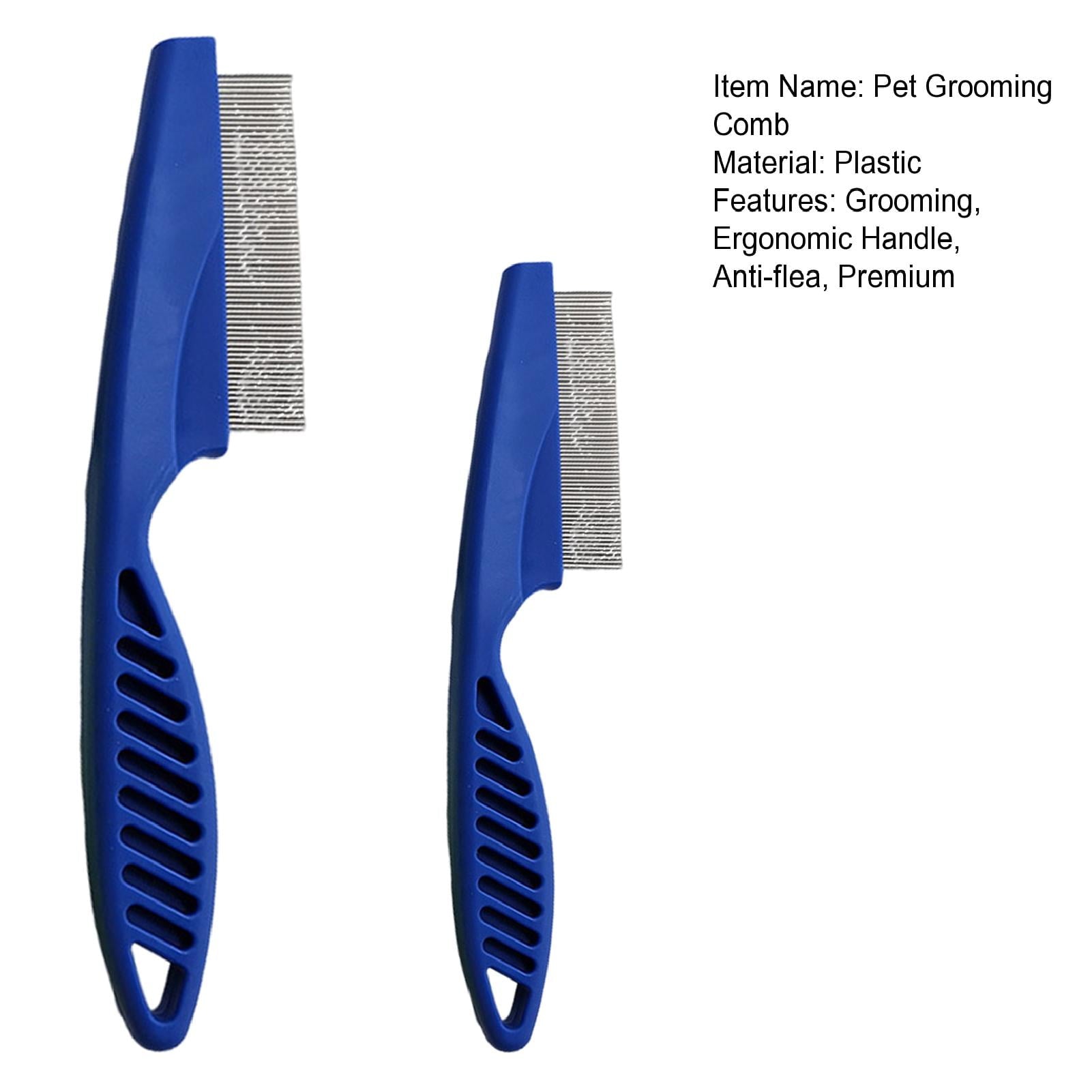 Zksm 2Pcs Pet Grooming Comb Multifunctional – Stainless Steel Flea Comb for Cats, Dogs, Pet Tear Stain Removal Brush for Deshedding