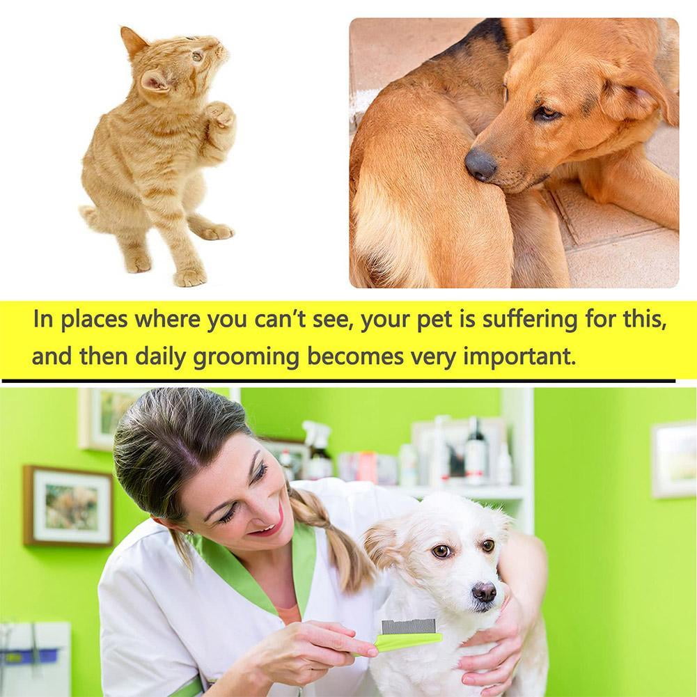 Pet Comb Pet Cat Dog Comb Flea Lice Tear Stain Remover Combs Long Handle Pet Grooming Tool by Shanghaiyuming Z0E1