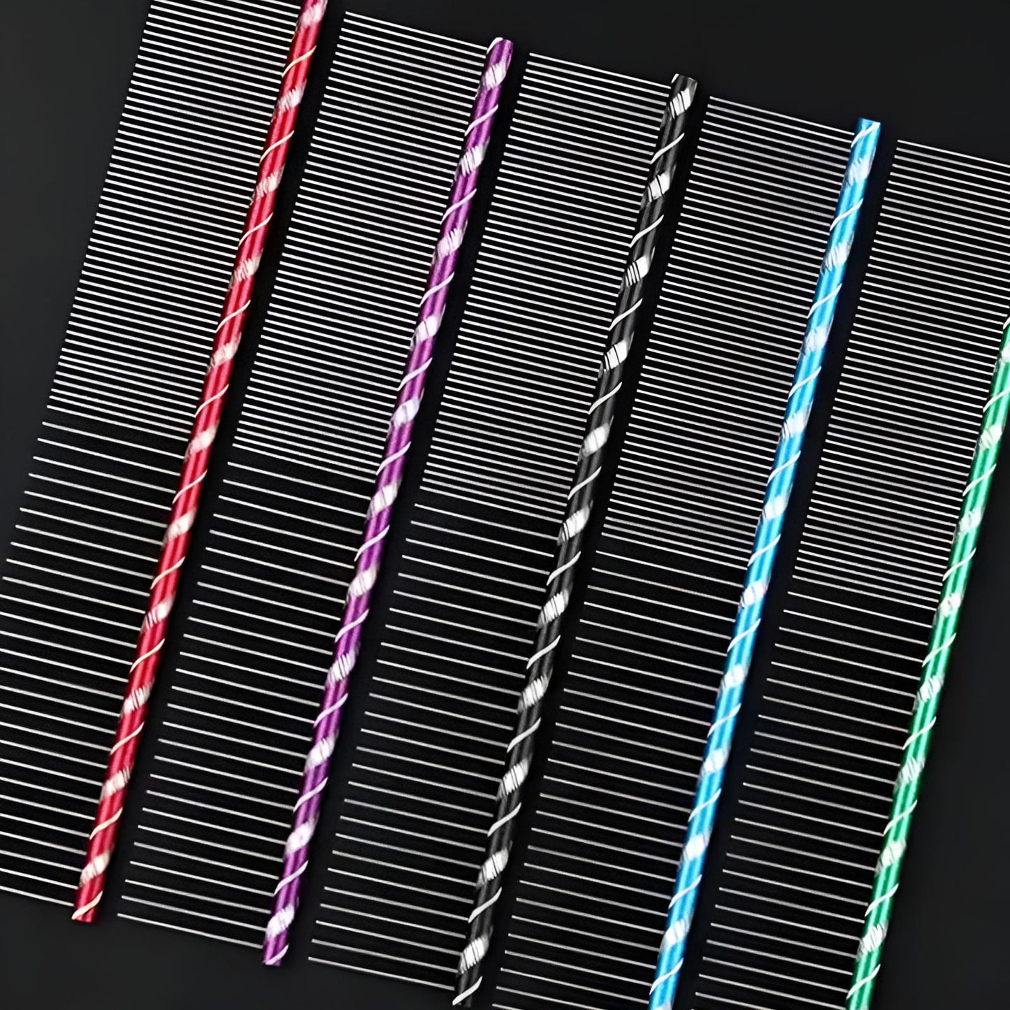 ACDANC 2Pcs Dog Comb,Fine-Toothed Comb Metal Comb,Soft Brushing Dematting Comb for Dogs,Color-Mixing1
